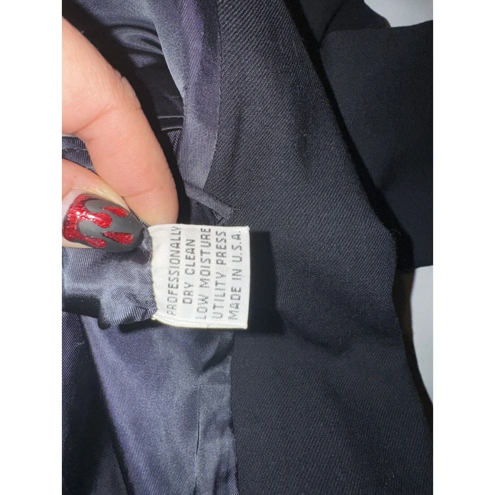 Perry Ellis Vintage Barneys Blazer Button Black Blazer Jacket XL Made In The USA